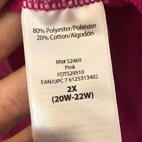 Terra & Sky hot pink everyday T-shirt cheap Plus size 2XL-22W - Picture 4 of 8